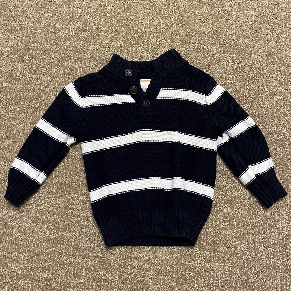 Gymboree Navy & White Stripe Boy’s Pullover Sweater Nautical Stripes